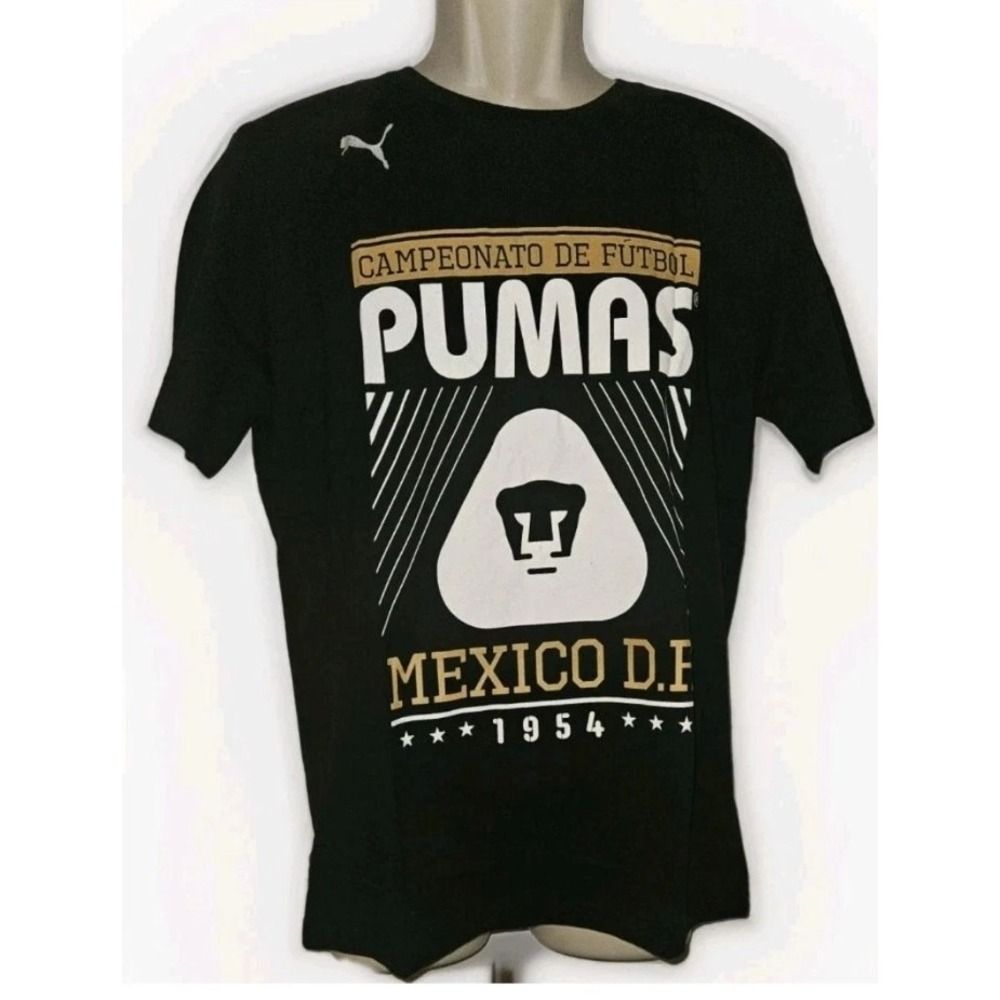 PUMAS BLACK T-SHIRT MEXICO CAMPEONATO DE FUTBOL SOCCER LEAGUE MEN'S‎ SIZE M NWT